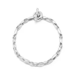 Bradoon Bracelet | Medium Mixed Link | Sterling Silver
