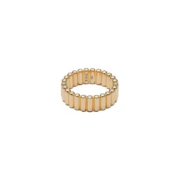 Capsule Ring | 7mm | Pave Detail | Yellow Gold