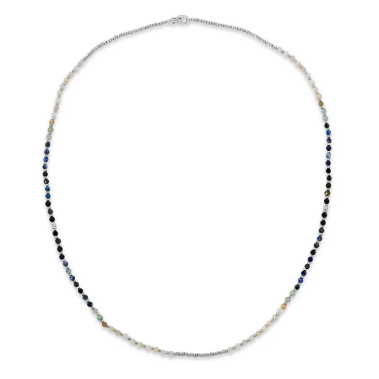 Crystal Necklace | Blue Pattern | Sterling Silver