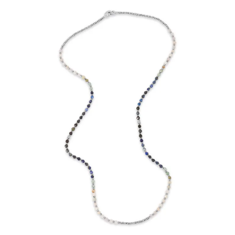 Crystal Necklace | Blue Pattern | Sterling Silver