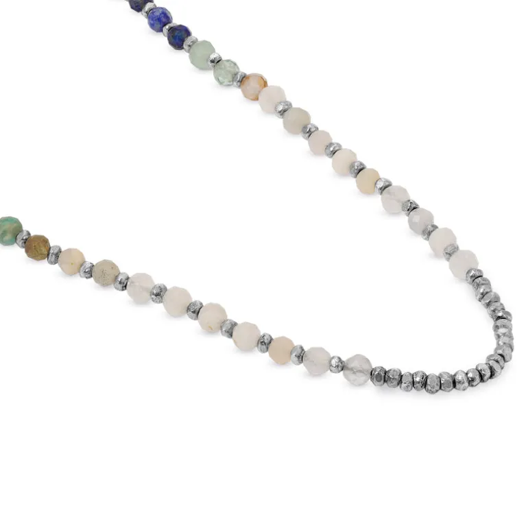 Crystal Necklace | Blue Pattern | Sterling Silver