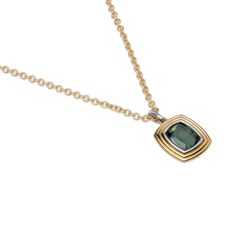 Equinox Necklace | Green Tourmaline I Mixed Metal