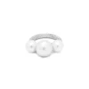Equinox Pearl Ring | Full Pave I White Gold