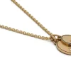 Gudo Oval Necklace | Pave Detail Yellow Gold