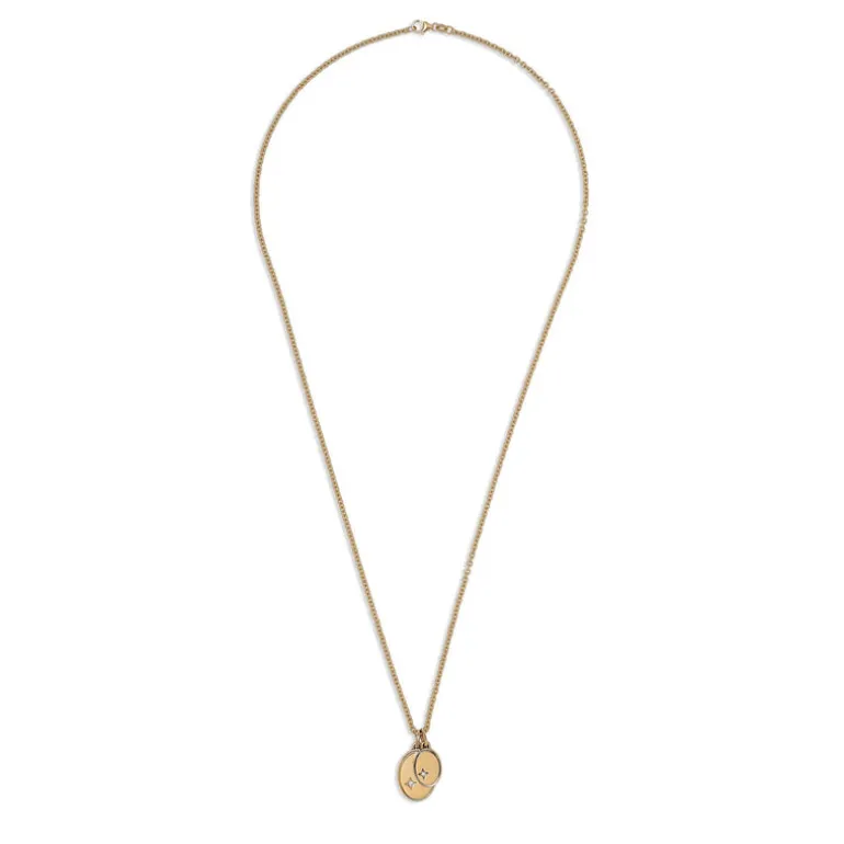 Gudo Oval Necklace | Pave Detail Yellow Gold