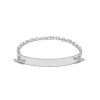 ID Bar Bracelet | 50mm Wide - 7mm Height | Pave Detail | White Gold