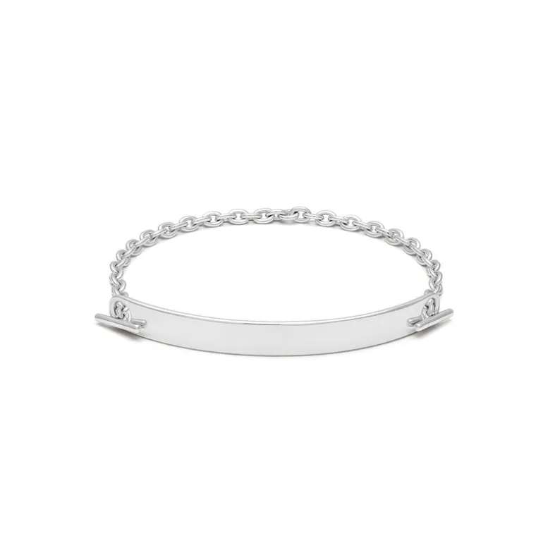 ID Bar Bracelet | 70mm Wide - 7mm Height | Sterling Silver
