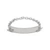 ID Bar Bracelet | 50mm Wide - 9mm Height | Pave Detail | White Gold
