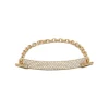 ID Bar Bracelet | 50mm Wide - 7mm Height | Full Pave | Yellow Gold