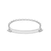ID Bar Bracelet | 50mm Wide - 5mm Height | Pave Detail | White Gold
