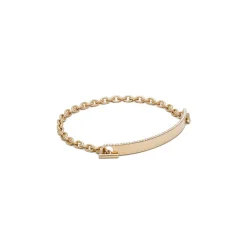 ID Bar Bracelet | 50mm Wide - 5mm Height | Pave Detail | Yellow Gold