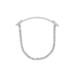 ID Bar Bracelet | 50mm Wide - 7mm Height | Pave Detail | White Gold