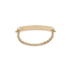 ID Bar Bracelet | 50mm Wide - 7mm Height | Full Pave | Yellow Gold