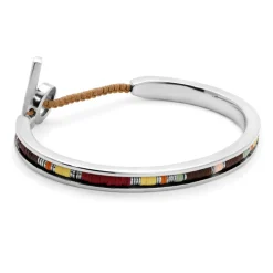 Jay Square Cuff | Brown Pattern | Sterling Silver