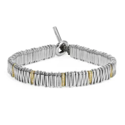 Large Zig Bracelet | Pave detail | Mixed Metal