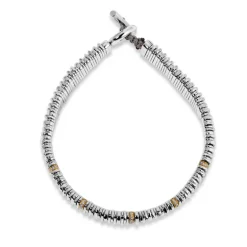 Large Zig Bracelet | Pave detail | Mixed Metal