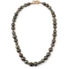 Les Noir Necklace | Tahitian Pearls | Pave | Mixed Metal