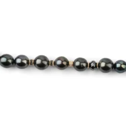 Les Noir Necklace | Tahitian Pearls | Pave | Mixed Metal
