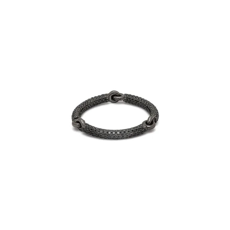 Lyra Ring | 2.5mm | Full Pave | Black Gold