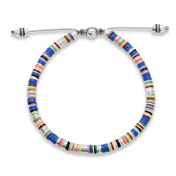 Malli Bracelet | Blue Pattern | Sterling Silver