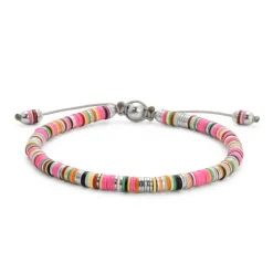 Malli Bracelet | Hot Pink Pattern | Sterling Silver