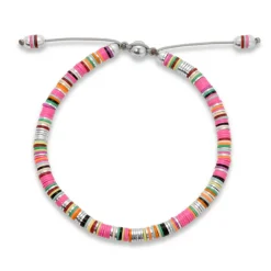 Malli Bracelet | Hot Pink Pattern | Sterling Silver
