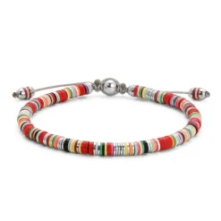 Malli Bracelet | Red Pattern | Sterling Silver