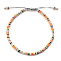 Mini Malli | Neon Orange Pattern | Sterling Silver