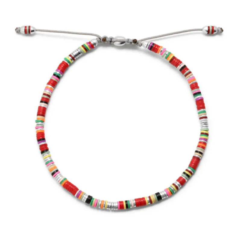 Mini Malli | Red Pattern | Sterling Silver