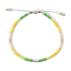 Mini Rizon Bracelet | Green Pattern | Sterling Silver Discs