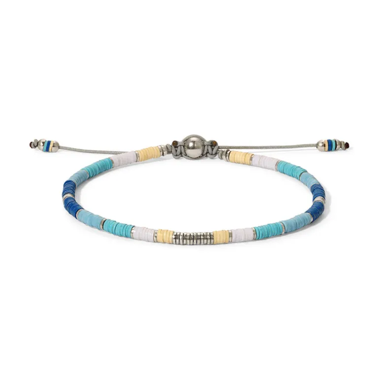 Mini Rizon Bracelet | Light Blue Pattern | Sterling Silver