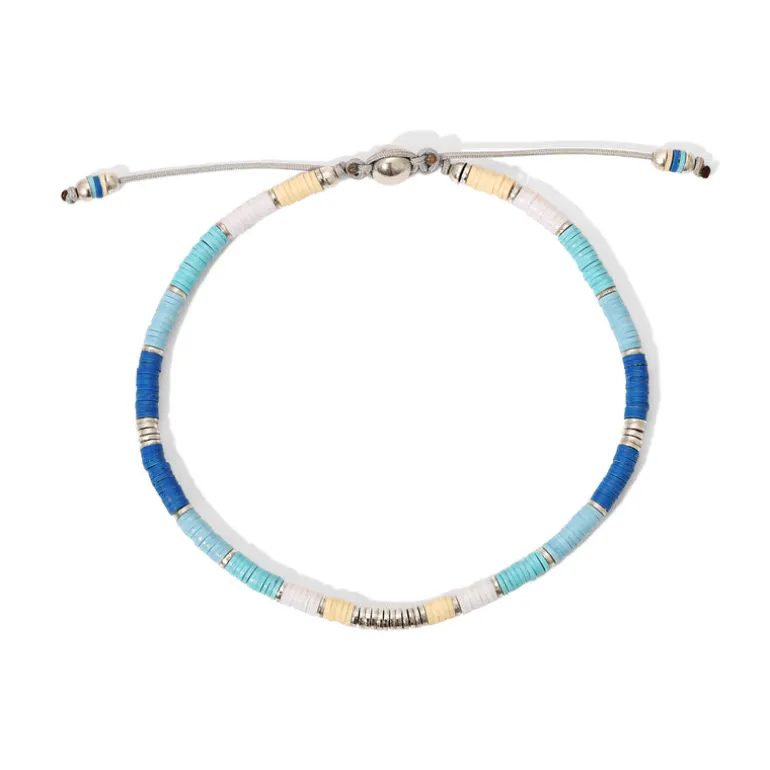 Mini Rizon Bracelet | Light Blue Pattern | Sterling Silver