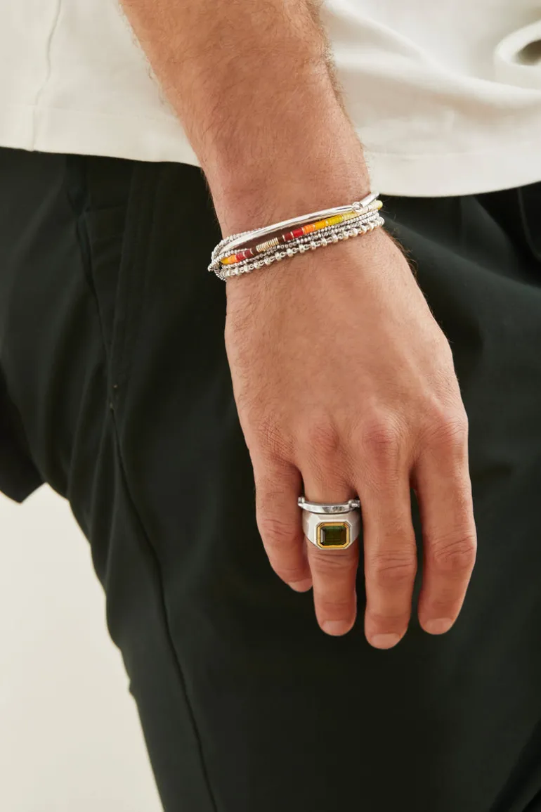 Mini Rizon Bracelet | Yellow Pattern | Sterling Silver