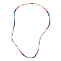 Mini Rizon Necklace/Bracelet | Pink Pattern | Yellow Gold