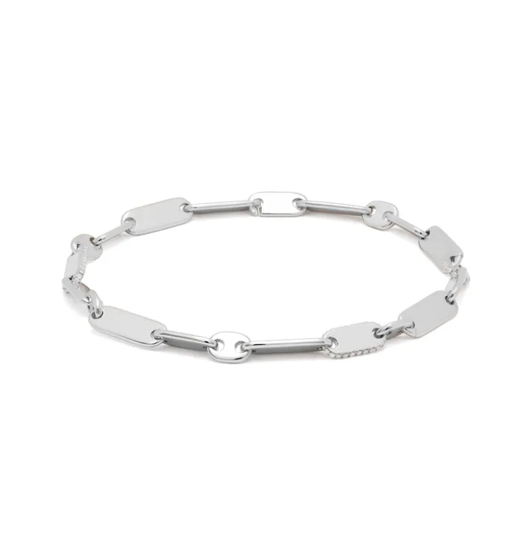 Monolinka Bracelet | 5mm | Edge Pave I Sterling Silver