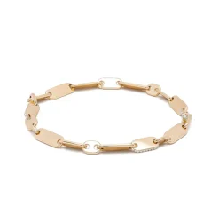 Monolinka Bracelet | 5mm | Edge Pave I Yellow Gold