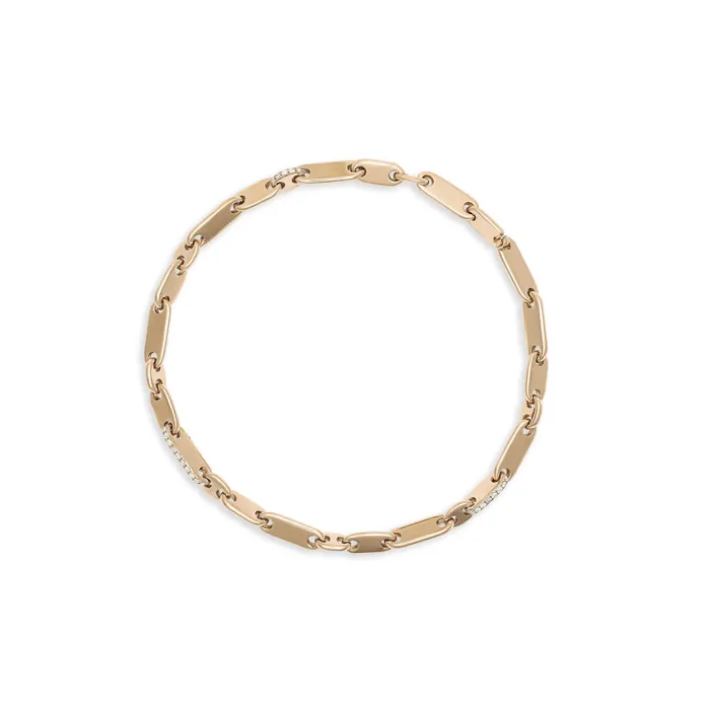 Monolinka Bracelet | 5mm | Edge Pave I Yellow Gold