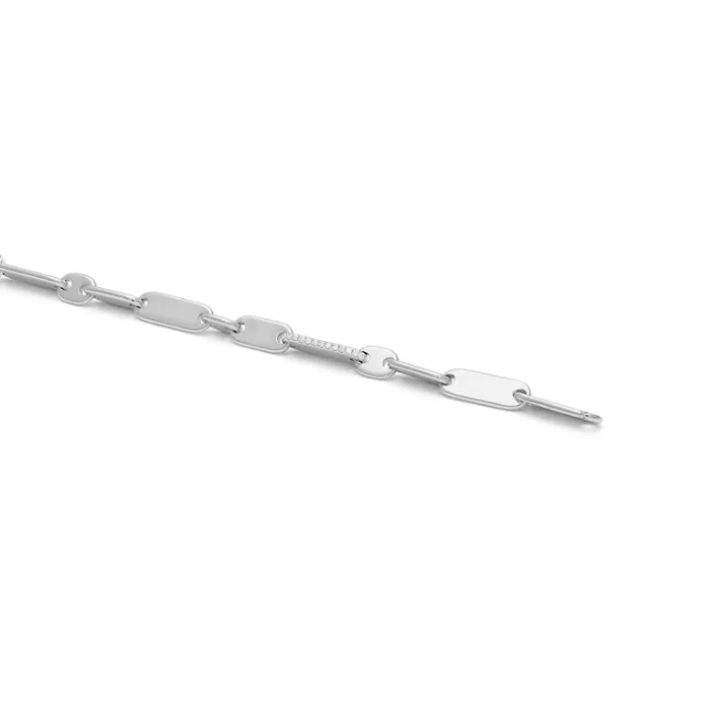 Monolinka Bracelet | 5mm | Edge Pave I Sterling Silver