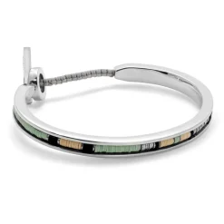 Oblong Square Cuff | Mint Green Pattern | Sterling Silver