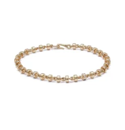 Omni Bracelet | 4.5mm | Pave Detail | Yellow Gold