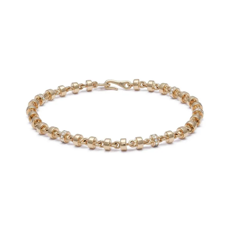 Omni Bracelet | 4.5mm | Pave Detail | Yellow Gold