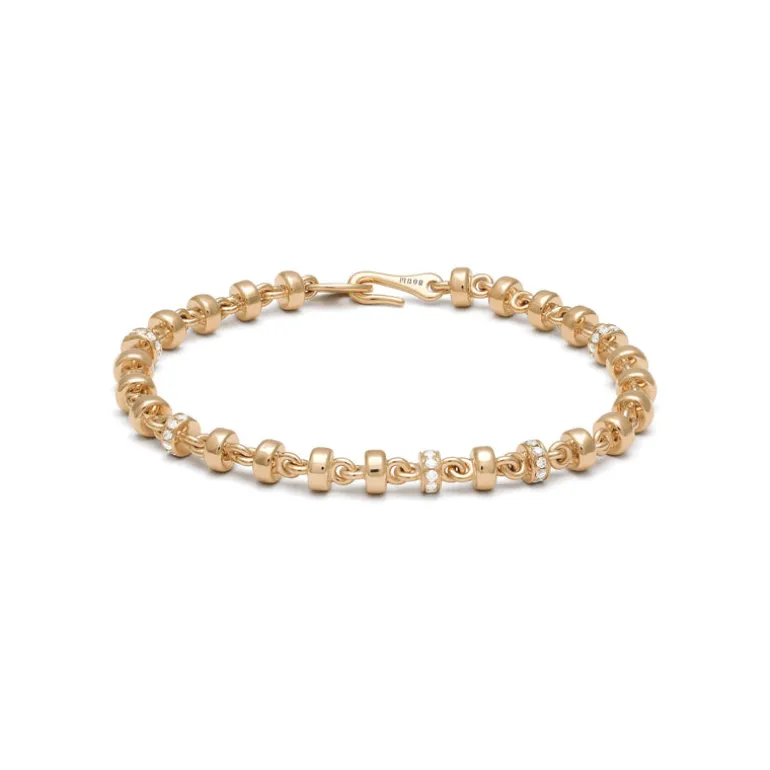 Omni Bracelet | 5.5mm | Pave Detail | Yellow Gold