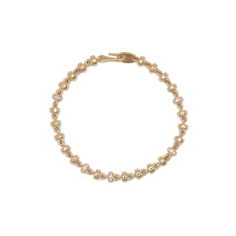 Omni Bracelet | 5.5mm | Pave Detail | Yellow Gold