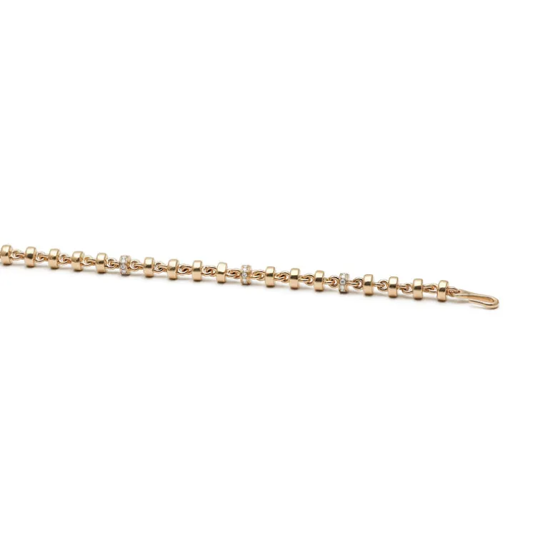 Omni Bracelet | 4.5mm | Pave Detail | Yellow Gold
