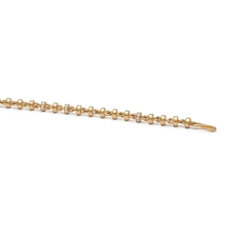 Omni Bracelet | 5.5mm | Pave Detail | Yellow Gold