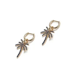 Paradisa Single Earring | Sapphire Pave | Yellow Gold