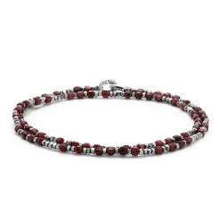 Percep Two Wrap Bracelet | Garnet | Sterling Silver