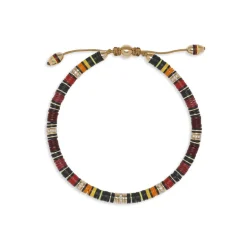 Rizon Bracelet I Burgundy Pattern I Pave I Yellow Gold