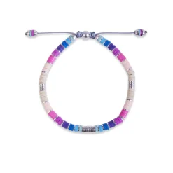 Rizon Bracelet I Pink Pattern I Sterling Silver