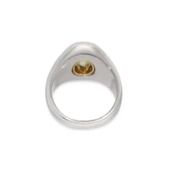 Solitaire Oval Ring | Green Peridot | Mixed Metals